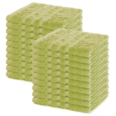 Produktbild von Lavea® 20er Seiftuch Set 30x30 cm, 100% Baumwolle Frottier, Gästehandtücher & Waschlappen, waschbar 60°C, Serie Elena, Bad & Gäste-WC, Lindgrün