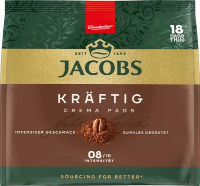 Produktbild von Jacobs Crema Pads kräftig | 18 Senseo kompatible Kaffeepads, 118 g