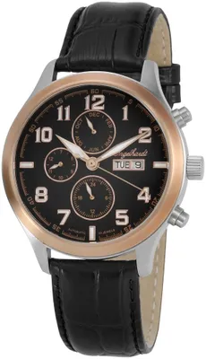 Produktbild von Engelhardt Automatik Herrenuhr Lederarmband schwarz 5 ATM Glasboden