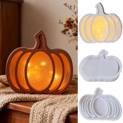 Image de Moules en silicone pour bougies - Motifs citrouilles - Moule pour décoration - Lot de 2