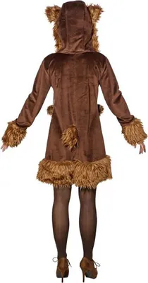 Bär Kostüm Braunbär Kleid für Damen Gr. 36-48 Tier Tierkostüm Waldtier braun Fasching Karneval Mottoparty