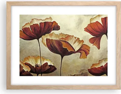 Produktbild von Gerahmtes Poster - Rahmen in heller Eiche - Mohn Blume Wiese - 40x30 cm - Wand Bild - Wanddeko - Wandbilder - Kunstposter - Wandposter - Bilderrahmen - Bilder - Kunstdruck - Wandbild - P2NAA40x30-3760