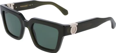 Produktbild von Ferragamo SF2066S Transparent dark green 52/21/140 Damen Sonnenbrillen