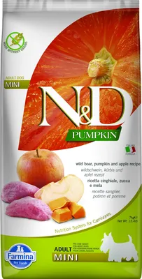 Produktbild von Farmina Natural & Delicious - Farmina Natural & Delicious Adult Kürbis Mini Wildschwein & Apfel, 7 Kg