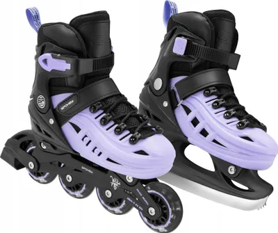 Produktbild von Kinder 4in1 Inlineskates Spokey 4ONE Größe 34-38, verstellbar, Inliner Rollschuhe Schlittschuhe