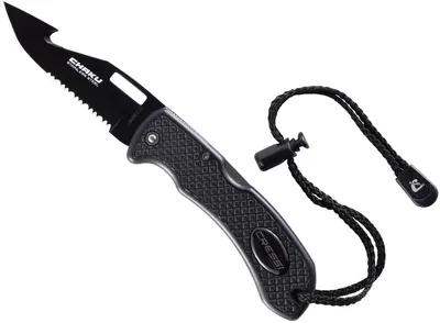 Produktbild von Cressi Chaku Knife Black/EP- Tauchermesser mit Doppelt Gezahnter und Glatter Verzinkte Klinge, ideal zum Tauchen und für Apnoe, Schwarz/Verzinkte Klinge, Einheitsgröße, Erwachsene Unisex