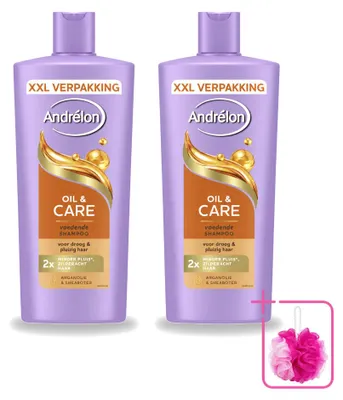 Zdjęcie produktu dla 2 sztuki szamponu Andrélon Oil & Care do włosów suchych i kręconych, 685 ml - zestaw ekonomiczny