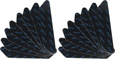 Produktbild von Teppichgreifer Antirutschmatte, 16 Stš¹ck Doppelseitige Anti-Curling Rug Gripper, Teppich Antirutschunterlage fš¹r Teppiche und B?den, Waschbar und wiederverwendbar,Schwarz, 13 x 2,5 cm