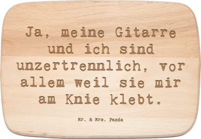 Produktbild von Mr. & Mrs. Panda Frühstücksbrett Spruch Gitarre Freund - Transparent - Geschenk, schneidbrett, Liebe, Lernen, Schneidebrett, Instrument, Freiheit, Frühstücksbrettchen
