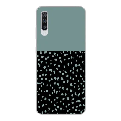 Produktbild von MuchoWow® Handyhülle Schutzhülle Hülle für Samsung Galaxy A70 Polka dots - Grün - Schwarz Silikon Softcase Handy Hülle - Schutzhaube