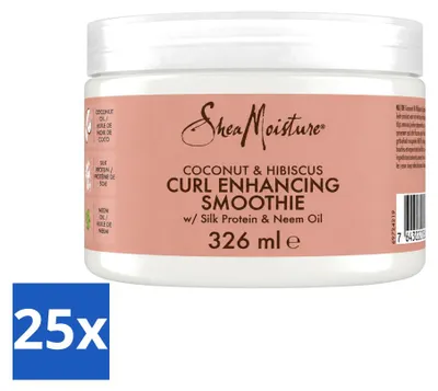 Zdjęcie produktu dla 25 sztuk produktu SheaMoisture Curl Enhancing Smoothie Coconut & Hibiscus o pojemności 326 ml - zestaw ekonomiczny