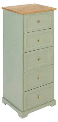 Produktbild von Kommode aus Holz mit 5 Schubladen und einer Platte aus Eschenholz