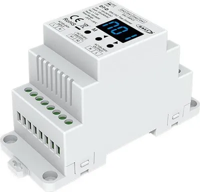 Produktbild von DT-D DALI Triac-Dimmer – 1-Kanal, Phasenanschnitt/-abschnitt, 100–240 V AC, DIN-Hutschiene