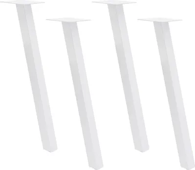 Obrázek produktu pro Stolové nohy - Nábytkové nohy - Sada 4 kusů - Ocel - Obdélníkový tvar - 15×70 cm - Nosnost 200 kg - Bílá barva