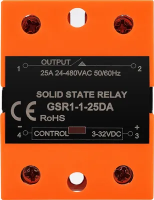 Image de GSR1-1-25DA Relais monophasé à semi-conducteursDC pour AC 25A 24-480VAC - SSR durable et fiable