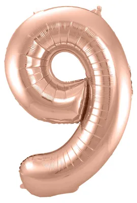 Produktbild von Folienballon Zahl 9 Rose Gold als Geburtstagsdekoration
