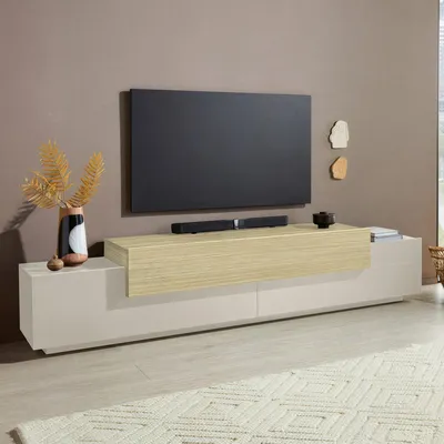 Produktbild von Dmora TV-Schrank Curino 240x45x51,5 cm Beige, 3 Regale, 4 Fächer