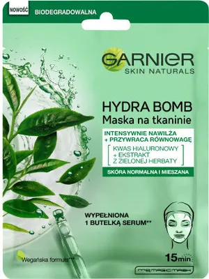 Imagen del producto de Mascarilla facial limpiadora e intensamente hidratante con té verde, Moisture + Freshness (mascarilla de tejido super hidratante y purificante), 28 g
