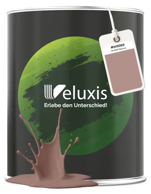Produktbild von Wandfarbe Rosa Lila Grau Matt Innenfarbe – Deckkraft Klasse 1, VOC-frei, Ohne Grundierung, Tropfarm – Wohnzimmer & Schlafzimmer – 1L – Veluxis (Muted Mauve)