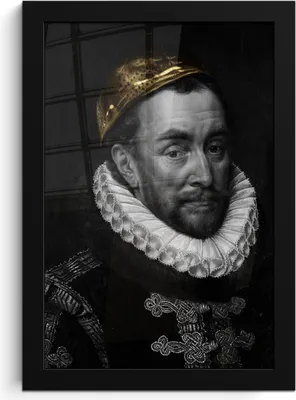 Produktbild von MuchoWow® MuchoWow® Gerahmtes Poster Wilhelm von Oranien - Adriaen Thomasz - Gold 20x30 cm - Poster mit zchwarzem Bilderrahmen - Drucken - Bilder Poster im Rahmen