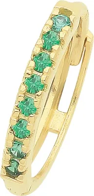 Produktbild von Wunderschöne 9 Karat (375) Gold Damen - Einzel Knorpel Creole mit Zirkonia - 12mm*2mm; TRS35088
