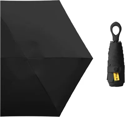 Produktbild von INF Kompakter Taschenschirm mit Ringgriff Schwarz