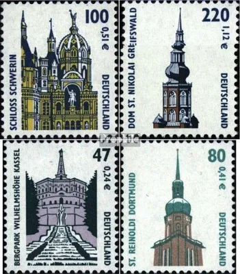 Produktbild von Briefmarken BRD (BR.Deutschland) 2001 Mi 2156-2157,2176-2177 (kompl.Ausg.) gestempelt Sehenswürdigkeiten