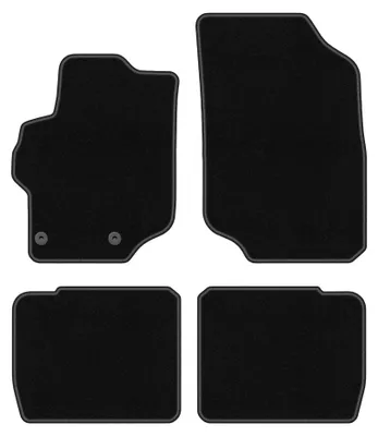 Image de Tapis de sol en moquette pour Peugeot 301 2012- (berline) – jeu 4 pièces, noirs, sur mesure – Wielganizator BASIC