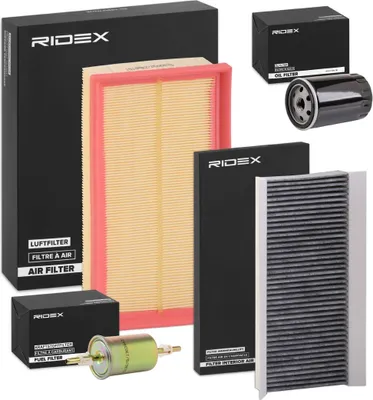 Produktbild von RIDEX Filterset Inspektionspaket Filtersatz für FORD FOCUS (DAW, DBW) FOCUS Kombi (DNW) Focus Mk1 Kasten / Kombi (DNW) FOCUS Stufenheck (DFW)