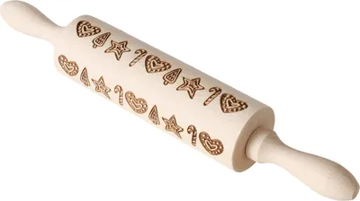 Produktbild von Gravierter Nudelholz mit Weihnachtsmuster BAKERY