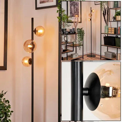Produktbild von Garaguso Stehlampe aus Metall/Glas in Schwarz/Bernsteinfarben