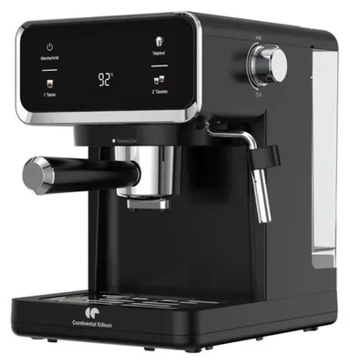 Produktbild von CONTINENTAL EDISON CEME19B Espressomaschine 19 bar, Digital-Display, Touch, 950 W, 1 l, Dampfaufsatz, 2 Siebträger