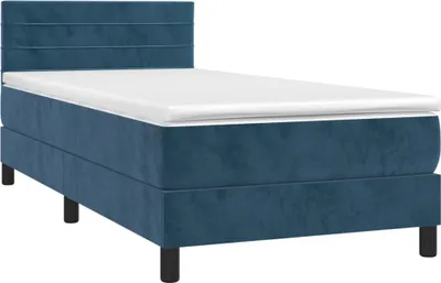 Obrázek produktu pro vidaXL Postel Boxspring s matrací Dark Blue 80x200 cm Velvet
