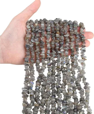 Produktbild von Labradorit Kristalle Edelsteine Perlen Naturstein Armband DIY Kit 400 Stück 5-8mm