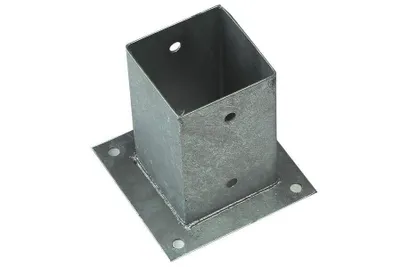 Produktbild von Aufschraubhülse Bodenhülse Pfostenträger Pfostenschuhe zum Aufschrauben für Pfosten : 7 x 7 cm Maße Pfosten: 7 x 7 cm