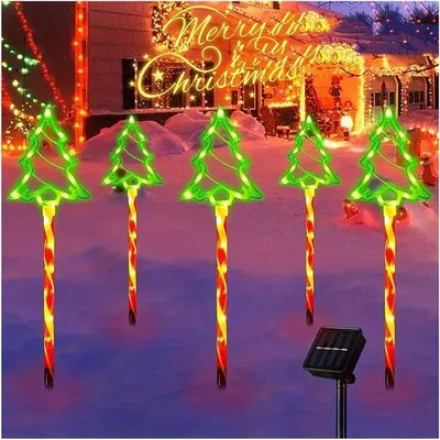 Image de Éclairage solaire de jardin, lot de 5 lampes LED pour pelouse, étanches