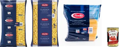 Produktbild von Barilla Speciale Ristorazione Pasta Großpackung 3 x 5kg (Fusilli, Penne Rigate, Spaghetti) Hartweizen Profiqualität für Gastronomie & Familienvorrat + Italian Gourmet polpa