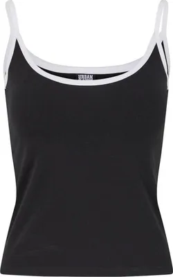Immagine prodotto di Urban Classics Top Damen Ladies Contrast Basic Top 2er Pack schwarz/weiß L