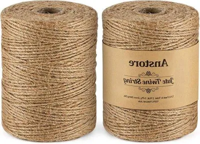 Obrázok produktu pre Sada jutových šnúrok – 2 kotúče – 400 metrov – na kreatívne projekty, darčeky, dekorácie, kvetinové aranžmány, svadby, záhradné doplnky a ručné práce.