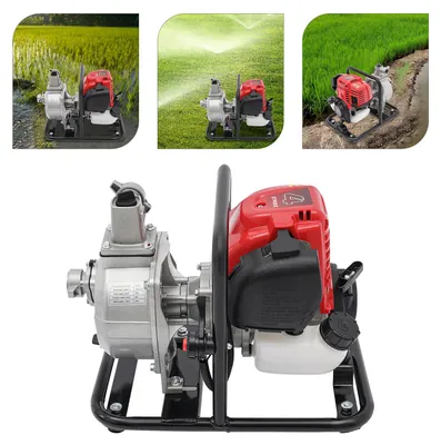 Immagine prodotto di Pompa per acqua a benzina, portatile - Motore da 1,2 kW - 135 litri al minuto