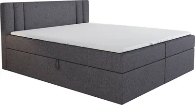 Produktbild von Boxspringbett AKI 120 x 200 mit 2 Bettkästen, Bonell-Matratze und Topper. Farbe: Dunkelgrau