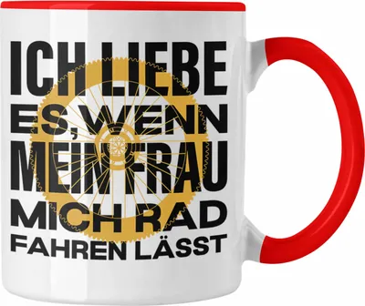 Produktbild von Trendation - Fahrradfahrer Geschenk Tasse mit Spruch Rennrad Mountainbike Geschenkidee Radfahrer (Rot)
