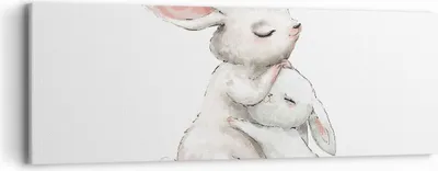 Produktbild von Bild auf Leinwand - Leinwandbild - Einteilig - Kaninchen Hase Kinder - 90x30cm - Wand Bild - Wanddeko - Wandbilder - Leinwanddruck - Bilder - Wanddekoration - Leinwand bilder - Wandbild - AB90x30-4725