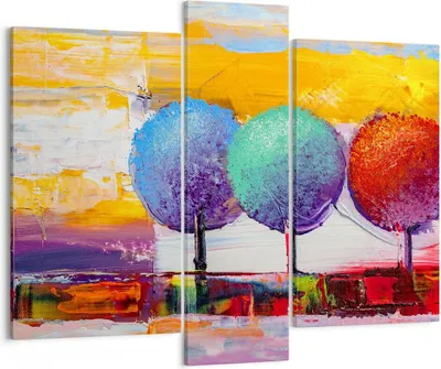 Produktbild von Bild auf Leinwand - Leinwandbild - Bäume Wiese Sommer - 95x80cm - Wand Bild - Wanddeko - Wandbilder - Leinwanddruck - Bilder - Kunstdruck - Wanddekoration - Leinwand bilder - Wandkunst - CB95x80-4110