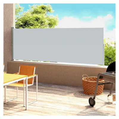 Produktbild von Ausziehbare Seitenmarkise 180x500 cm Grau für Außenbereiche, Gärten und Innenhöfe