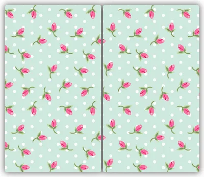 Produktbild von Tulup Glas-Herdabdeckplatte - 2x30x52cm - Glaskeramikkochfeld-Abdeckung Spritzschutz Zweiteilig Rosen-Muster