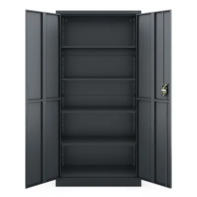 Obrázok produktu pre Jan Nowak Uzamykateľná skriňa na dokumenty Skladová skriňa Viacúčelová skriňa Kovová skriňa 900 x 1850 x 400 mm antracitová