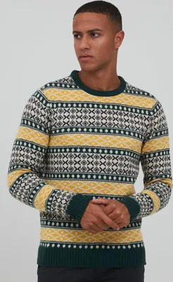 Produktbild von BLEND BHTjorben Herren Strickpullover Grobstrick Pullover mit Norwegermuster