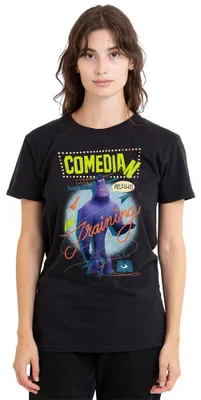 Image de T-shirt noir pour homme, taille XL, "Disney Monsters At Work", avec l'inscription "Tylor, Comedian In Training" (Tylor, futur humoriste)