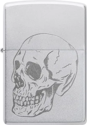Produktbild von Zippo Benzin-Feuerzeug satin Finish, graviert Skull 60007480, unbefüllt